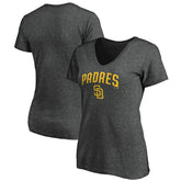 San Diego Padres Women's Core Team Lock Up Wordmark V-Neck T-Shirt Online