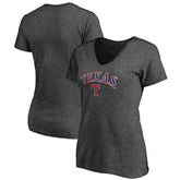 Texas Rangers Women's Core Team Lock Up Wordmark V-Neck T-Shirt Lifestyle