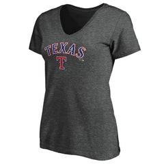 Texas Rangers Women's Core Team Lock Up Wordmark V-Neck T-Shirt Lifestyle