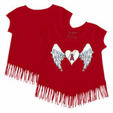Los Angeles Angels Tiny Turnip Girls Youth Angel Wings Fringe T-Shirt Clearance
