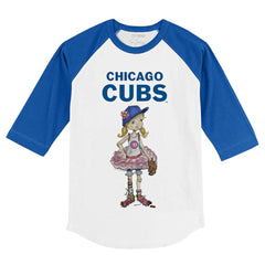 Chicago Cubs Tiny Turnip Youth Babes 3/4-Sleeve Raglan T-Shirt Clearance