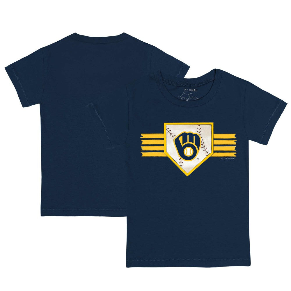 Milwaukee Brewers Tiny Turnip Youth Base Stripe T-Shirt Online