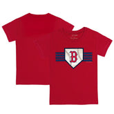 Boston Red Sox Tiny Turnip Youth Base Stripe T-Shirt On Sale