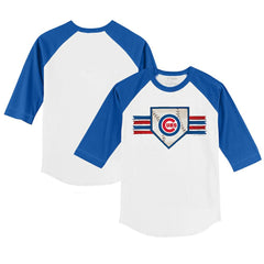 Chicago Cubs Tiny Turnip Youth Base Stripe 3/4-Sleeve Raglan T-Shirt Sale