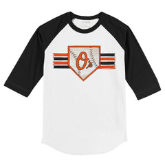 Baltimore Orioles Tiny Turnip Youth Base Stripe 3/4-Sleeve Raglan T-Shirt for sale