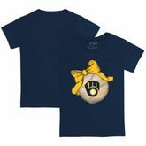 Milwaukee Brewers Tiny Turnip Youth Baseball Bow T-Shirt Lifestyle