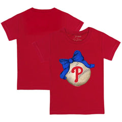 Philadelphia Phillies Tiny Turnip Youth Baseball Bow T-Shirt Lifestyle