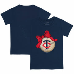 Minnesota Twins Tiny Turnip Youth Baseball Bow T-Shirt Sale
