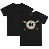 Miami Marlins Tiny Turnip Youth Baseball Cross Bats T-Shirt On Sale