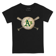 Athletics Tiny Turnip Youth Baseball Cross Bats T-Shirt for sale