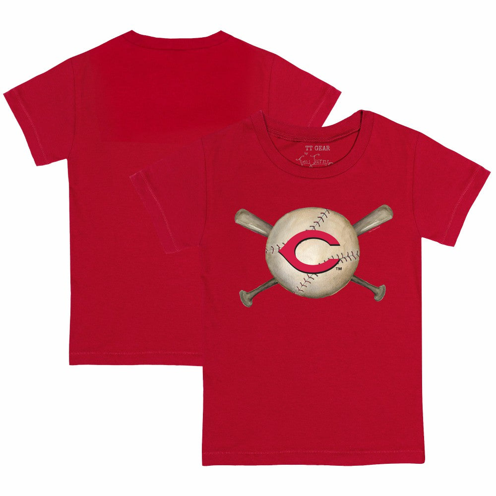 Cincinnati Reds Tiny Turnip Youth Baseball Cross Bats T-Shirt for sale