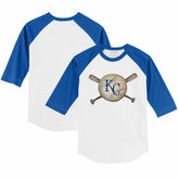 Kansas City Royals Tiny Turnip Youth Baseball Cross Bats 3/4-Sleeve Raglan T-Shirt Sale