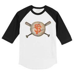 San Francisco Giants Tiny Turnip Youth Baseball Cross Bats 3/4-Sleeve Raglan T-Shirt Near Me