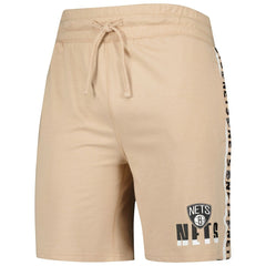 NBA - Brooklyn Nets Concepts Sport Team Stripe Shorts - Tan