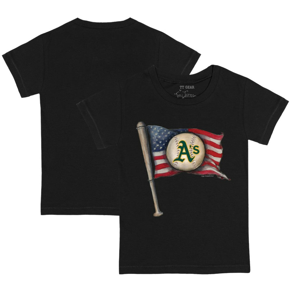 Athletics Tiny Turnip Youth Baseball Flag T-Shirt On Sale