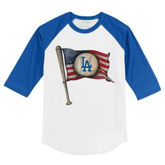 Los Angeles Dodgers Tiny Turnip Youth Baseball Flag 3/4-Sleeve Raglan T-Shirt discount