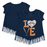 Houston Astros Tiny Turnip Girls Youth Baseball Love Fringe T-Shirt Online
