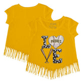 San Diego Padres Tiny Turnip Girls Youth Baseball Love Fringe T-Shirt Lifestyle