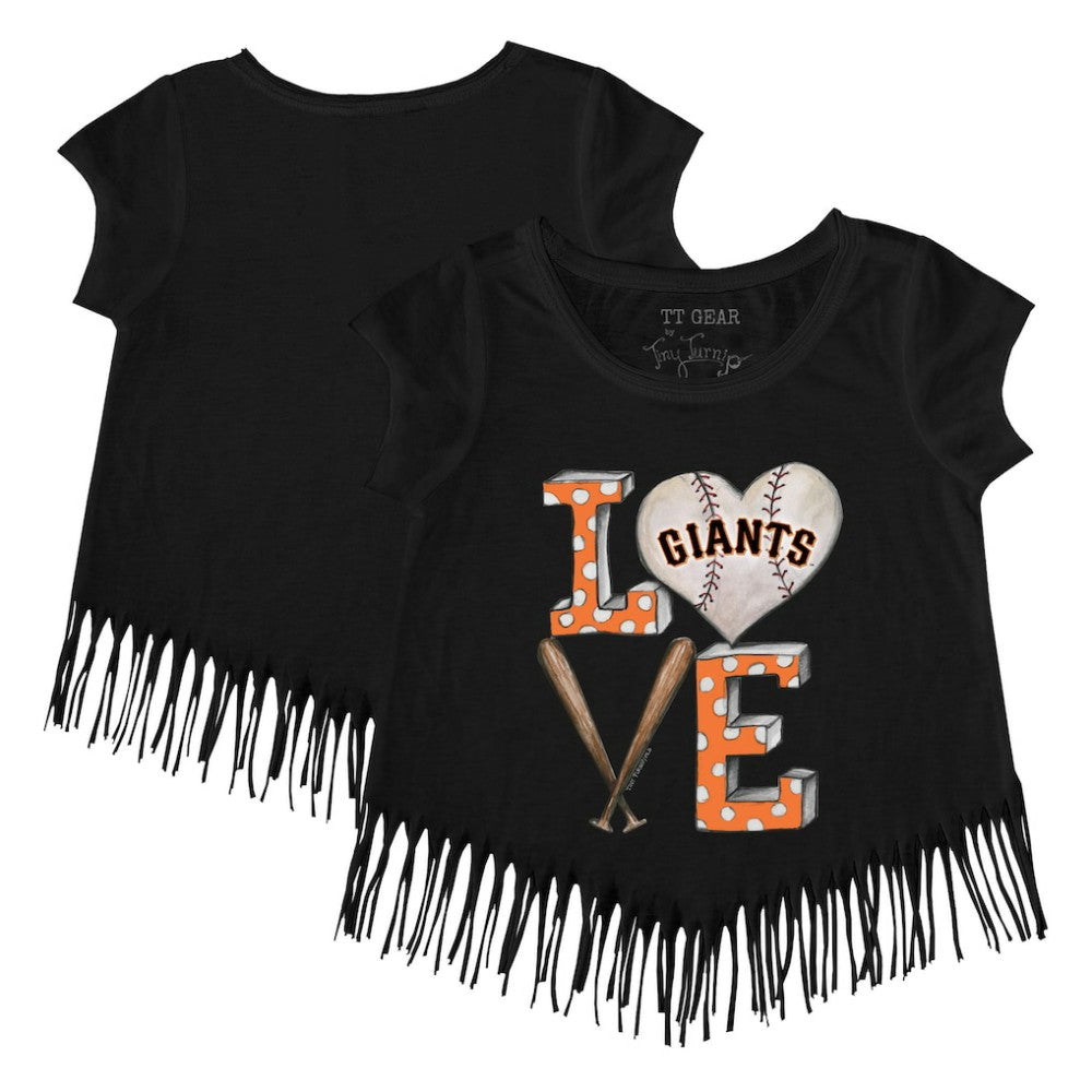 San Francisco Giants Tiny Turnip Girls Youth Baseball Love Fringe T-Shirt Online
