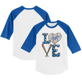 Los Angeles Dodgers Tiny Turnip Youth Baseball Love 3/4-Sleeve Raglan T-Shirt Lifestyle