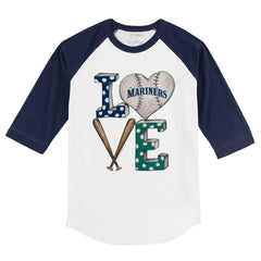Seattle Mariners Tiny Turnip Youth Baseball Love 3/4-Sleeve Raglan T-Shirt Near Me