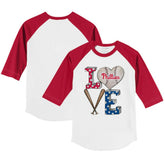 Philadelphia Phillies Tiny Turnip Youth Baseball Love 3/4-Sleeve Raglan T-Shirt Online