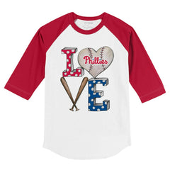 Philadelphia Phillies Tiny Turnip Youth Baseball Love 3/4-Sleeve Raglan T-Shirt Online