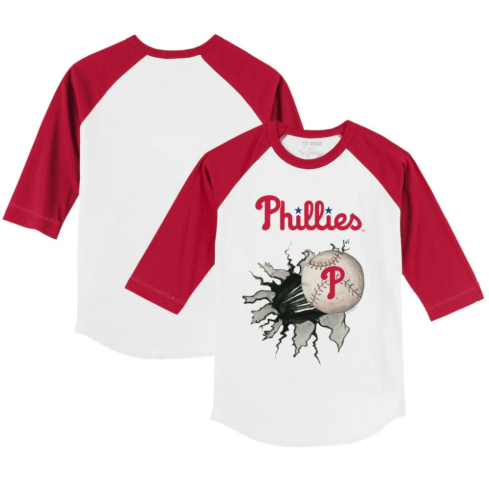 Philadelphia Phillies Tiny Turnip Youth Baseball Tear 3/4-Sleeve Raglan T-Shirt Sale