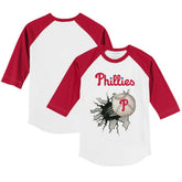 Philadelphia Phillies Tiny Turnip Youth Baseball Tear 3/4-Sleeve Raglan T-Shirt Sale