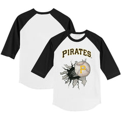 Pittsburgh Pirates Tiny Turnip Youth Baseball Tear 3/4-Sleeve Raglan T-Shirt for sale