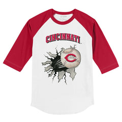 Cincinnati Reds Tiny Turnip Youth Baseball Tear 3/4-Sleeve Raglan T-Shirt Near Me