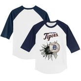 Detroit Tigers Tiny Turnip Youth Baseball Tear 3/4-Sleeve Raglan T-Shirt Clearance