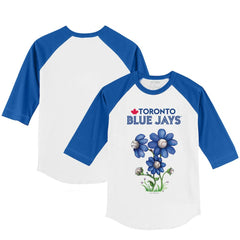 Toronto Blue Jays Tiny Turnip Youth Blooming Baseballs 3/4-Sleeve Raglan T-Shirt Online