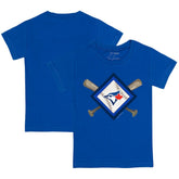 Toronto Blue Jays Tiny Turnip Youth Diamond Cross Bats T-Shirt Clearance