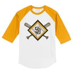 San Diego Padres Tiny Turnip Youth Diamond Cross Bats 3/4-Sleeve Raglan T-Shirt Sale