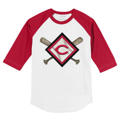 Cincinnati Reds Tiny Turnip Youth Diamond Cross Bats 3/4-Sleeve Raglan T-Shirt Online