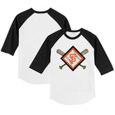 San Francisco Giants Tiny Turnip Youth Diamond Cross Bats 3/4-Sleeve Raglan T-Shirt Near Me