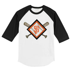 San Francisco Giants Tiny Turnip Youth Diamond Cross Bats 3/4-Sleeve Raglan T-Shirt Near Me