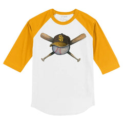 San Diego Padres Tiny Turnip Youth Hat Crossbats 3/4-Sleeve Raglan T-Shirt Sale