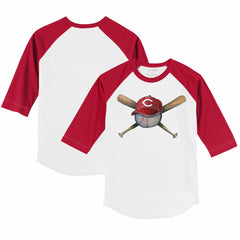 Cincinnati Reds Tiny Turnip Youth Hat Crossbats 3/4-Sleeve Raglan T-Shirt Online