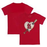 St. Louis Cardinals Tiny Turnip Youth Heart Bat T-Shirt Near Me