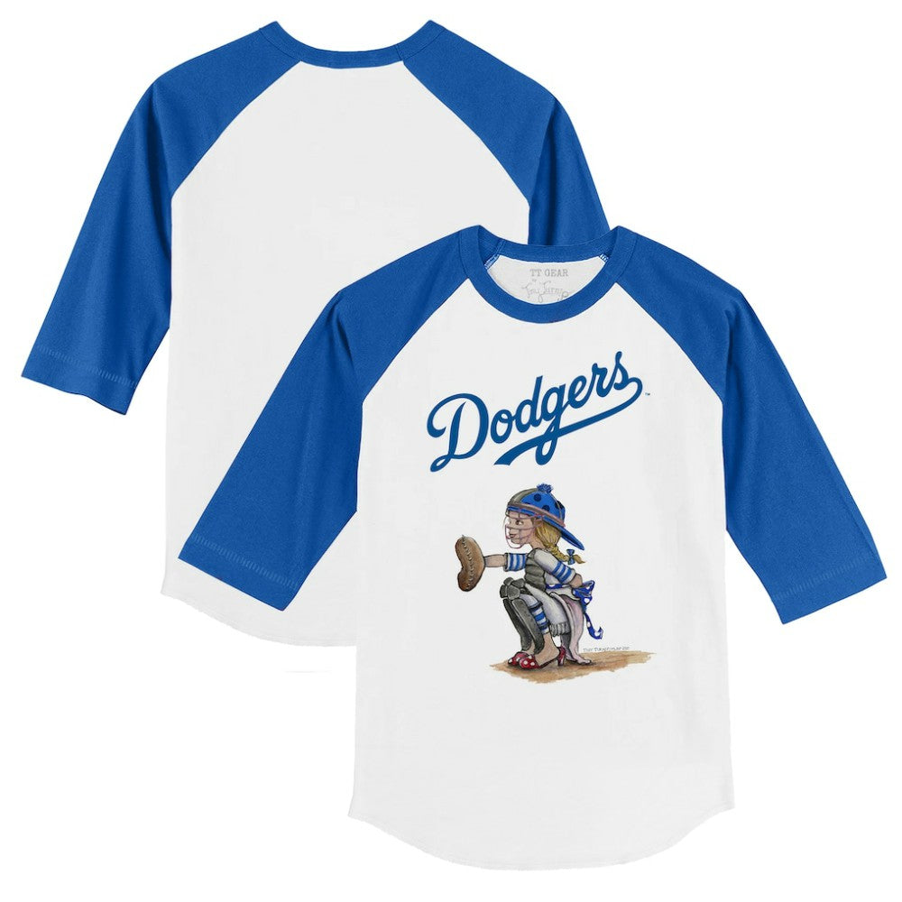 Los Angeles Dodgers Tiny Turnip Youth Kate 3/4-Sleeve Raglan T-Shirt discount