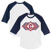 Cleveland Guardians Tiny Turnip Youth Prism Arrows 3/4-Sleeve Raglan T-Shirt for sale
