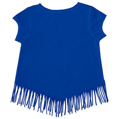 Chicago Cubs Tiny Turnip Girls Youth Stacked Fringe T-Shirt Sale