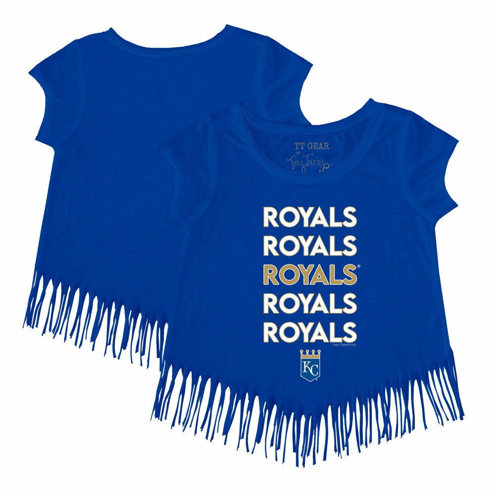Kansas City Royals Tiny Turnip Girls Youth Stacked Fringe T-Shirt Lifestyle