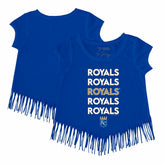 Kansas City Royals Tiny Turnip Girls Youth Stacked Fringe T-Shirt Lifestyle