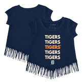 Detroit Tigers Tiny Turnip Girls Youth Stacked Fringe T-Shirt Clearance