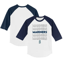 Seattle Mariners Tiny Turnip Youth Stacked 3/4-Sleeve Raglan T-Shirt Online