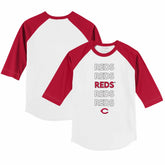 Cincinnati Reds Tiny Turnip Youth Stacked 3/4-Sleeve Raglan T-Shirt discount