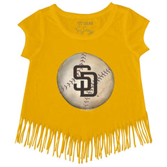San Diego Padres Tiny Turnip Girls Youth Stitched Baseball Fringe T-Shirt Sale
